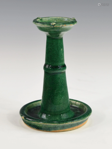 A CHINESE GUANG YAO GREEN MONOCHROME GLAZE OIL …