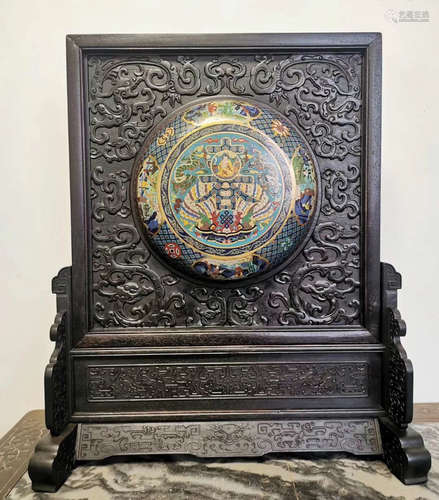 ZITAN WOOD WITH CLOISONNE SCREEN