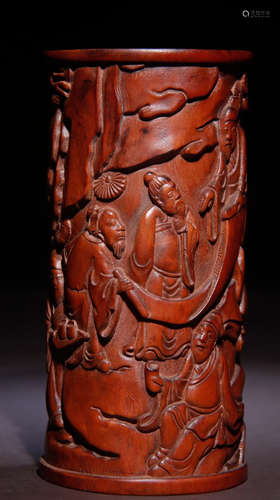 HUANGYANG WOOD CARVED BRUSH POT