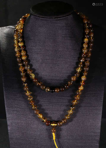 AMBER STRING NECKLACE WITH 108 BEADS