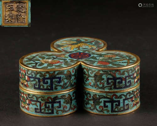 QIANLONG MARK CLOISONNE BOX