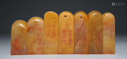 SET OF TIANHUANG STONE CARVED SEAL