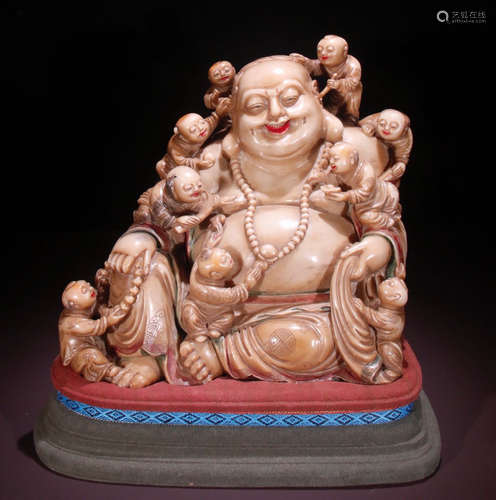 FURONG STONE CARVED BUDDHA ORNAMENT