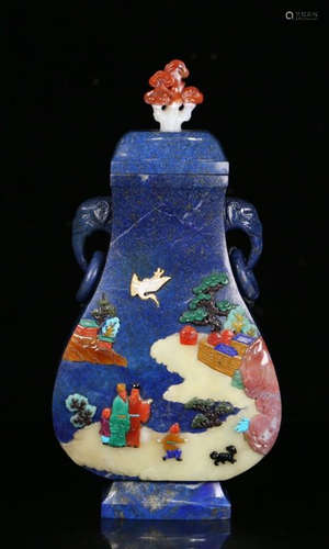 LAZULI WITH GEM DECORATED VASE