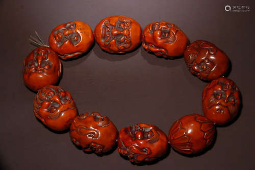 HUANGYANG WOOD CARVED BRACELET