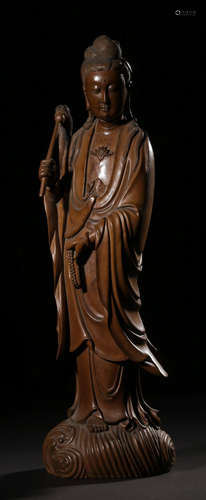 HUANGYANG WOOD GUANYIN BUDDHA STATUE