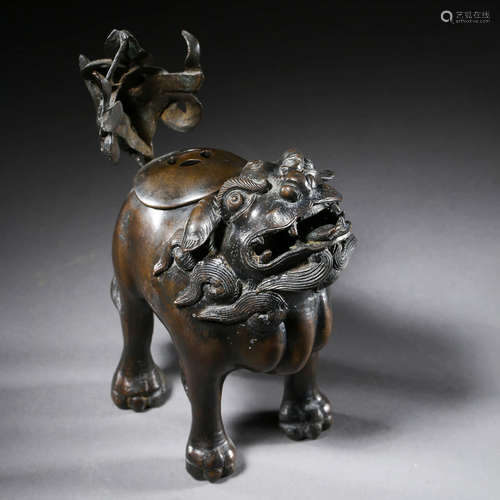 A Bronze Lion Shaped Aromatherapy