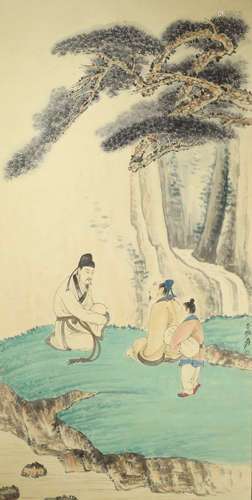 A Chinese Figures Painting, Zhang Daqian Mark