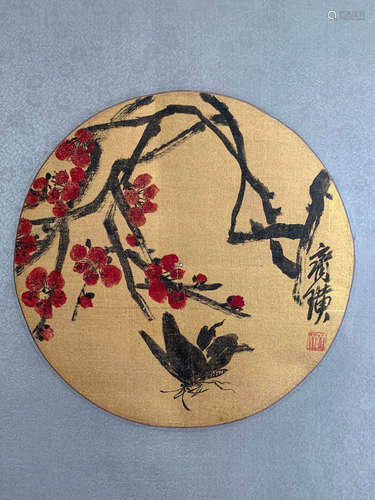 A Chinese Flower&butterfly Painting, Qi Huang Mark