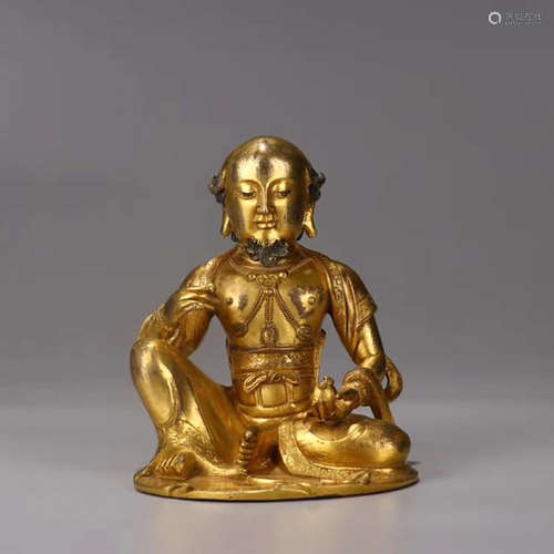 A Gilt-bronze Buddha Statue of Male Modhisattva