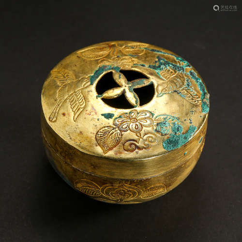 A Gilt-bronze Incense Burner