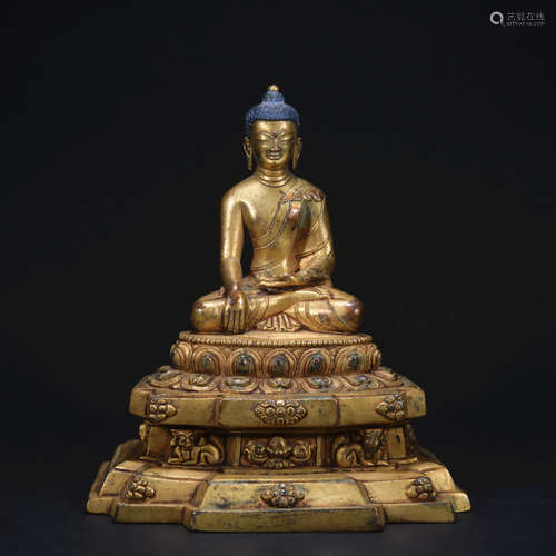 A Gilt-bronze Statue of Sakyamuni