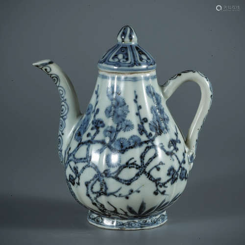 A Blue and White Plum Blossom Pattern Porcelain Pot