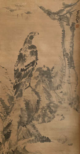 A Chinese Eagle Painting, Zhu Da Mark