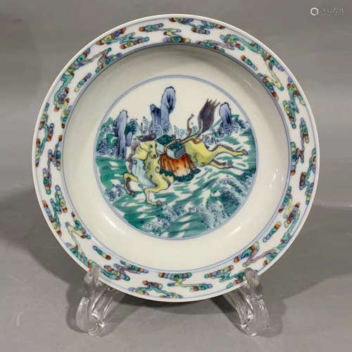 A Doucai Painted Porcelain Plate