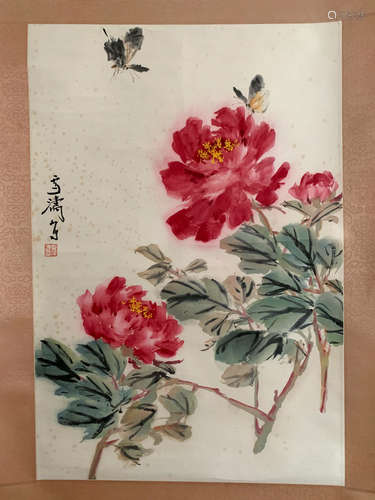 A Chinese Flowers Painting, Wang Xuetao Mark