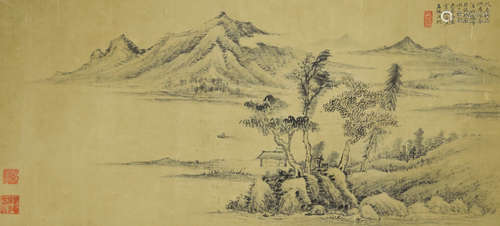 A Chinese Landscape Painting, Wang Fu Mark