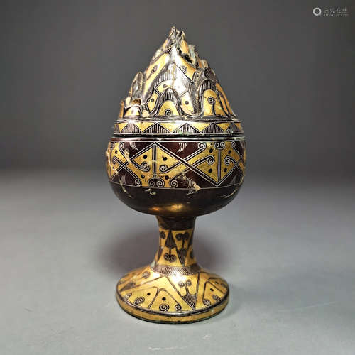 A Gold and Silver Inlaying Bronze Incense Burner