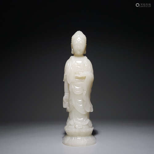 A CHINESE HETIAN JADE; BUDDHA