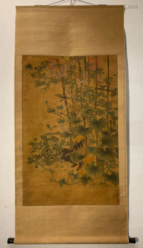 A CHINESE BADGER PAINTING, CASTIGLIONE MARK
