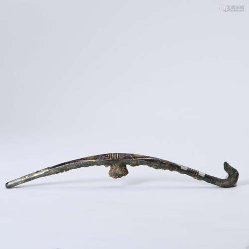 A Gold and Silver Inlaying Bronze Belt Hook