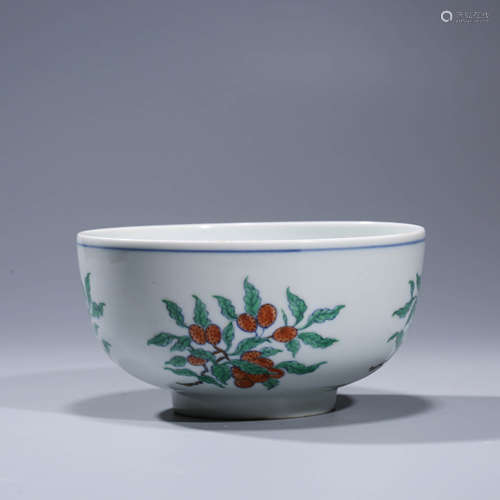 A DOU CAI FLOWER&FRUIT PORCELAIN BOWL