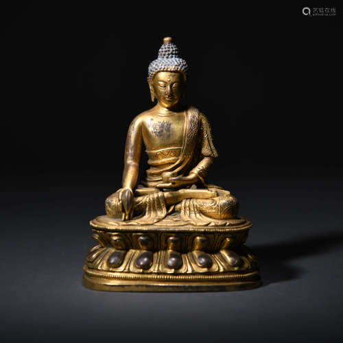 A Gild Bronze Statue Of Medicine Buddha