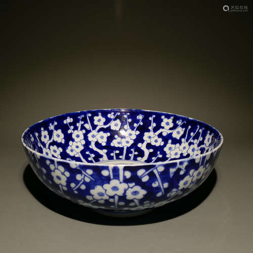 QING DYNASTY, BLUE AND WHITE BOWL