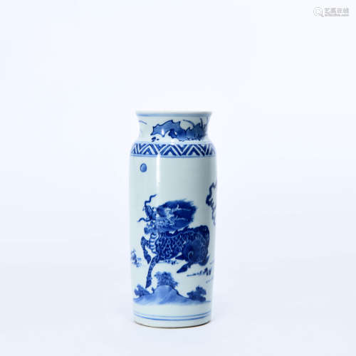 A Blue and White Best Sleeve Vase