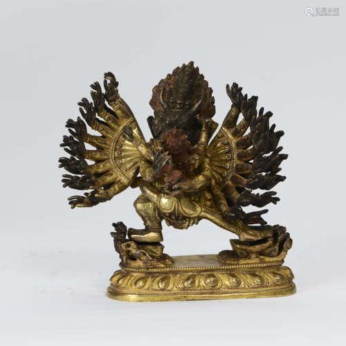 A Gild Bronze Statue Of Yamantaka