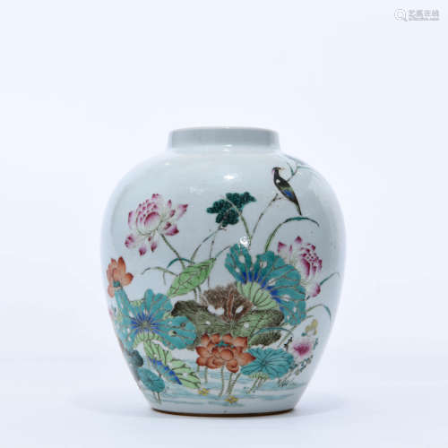A Well Painted Famille Rose Jar