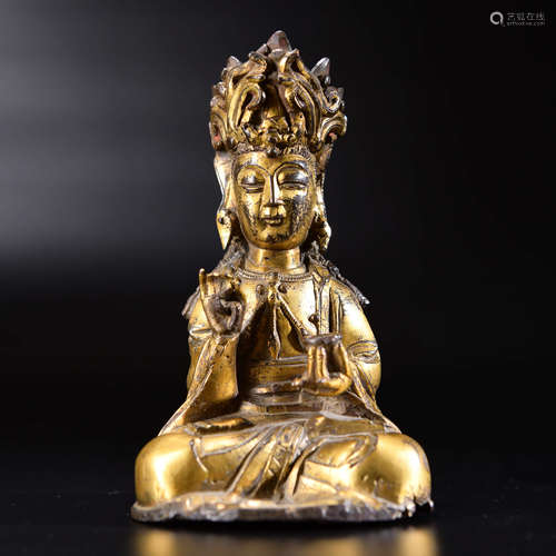 A CHINESE GILD BRONZE BUDDHA STATUE