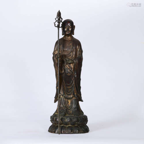 A Bronze Statue of Ksitigarbha