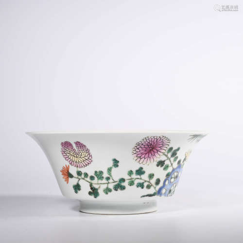 A Famille Rose Floral Bowl