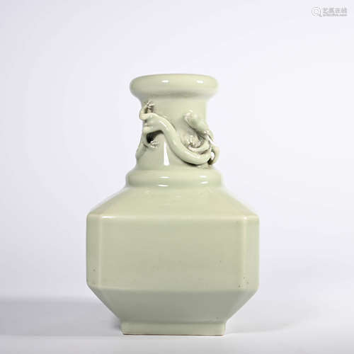 A Celadon Glazed Dragon Vase