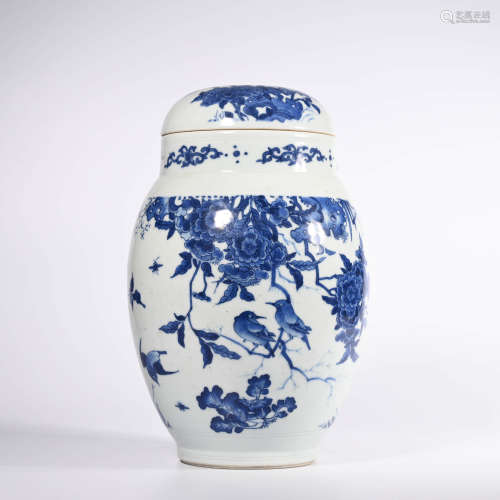 A Blue and White Coverd Jar