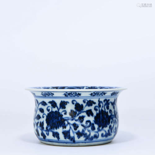 A Blue and White Lotus Basin