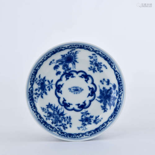 A Blue and White  Fruit Dish