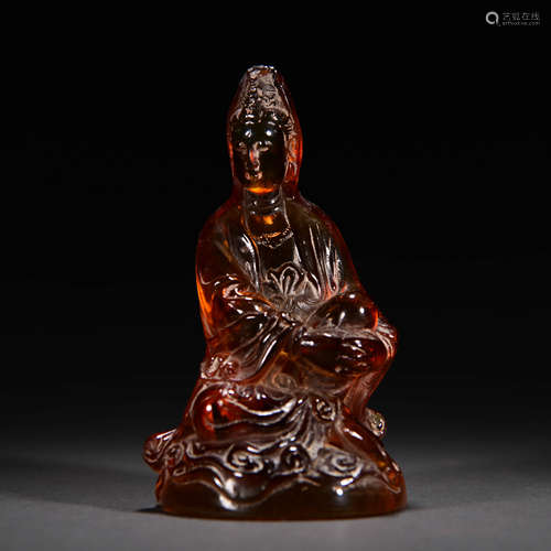 An Amber Guanyin Statue