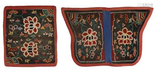 A PAIR OF TIBETAN SADDLE CARPETS, TIBET, 20TH CENTURY