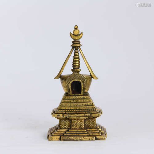 A Gild Bronze Pagoda Ornament