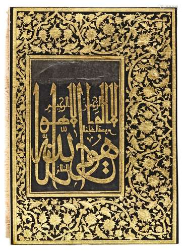 A MUGHAL GOLD AND BLACK FOLIO, DECCAN, 17TH CENTURY