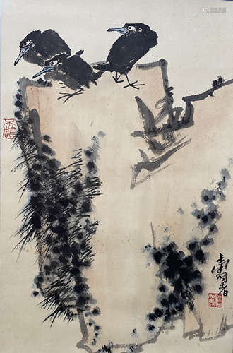 A Chinese Flowers&bird Painting, Pan Tianshou Mark