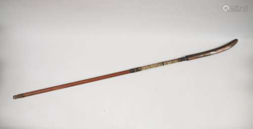 日本--室町时代后期（1333-1573）。  神户薙田，chocji midare hamon，火箭被mekugi ana刺穿，签名为Hoshu Takada no ju Taira Shizunao。   长沙51厘米。(生锈、基崎事故)