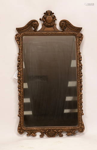 ITALIAN CARVED WALNUT MIRROR C 1920 H 65