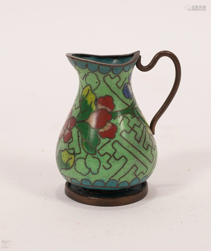 CLOISONNE CHINESE ENAMEL WATER PITCHER H 2