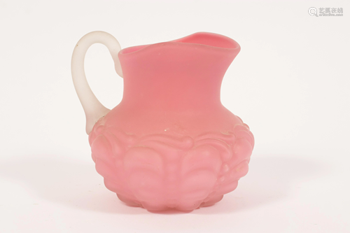 AMERICAN MOTHER OF PEARL PINK SATIN GLASS CREAM