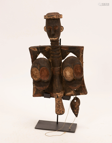 IBIBIO, NIGERIA, AFRICAN, CARVED WOOD, PIGMENT, SHELL