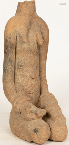 BANKONI, MALI, TRIBAL TERRACOTTA HEADLESS KNEELING