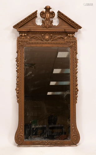 ITALIAN CARVED WALNUT MIRROR C 1900 H 71